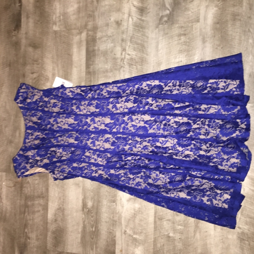 DARK BLUE LACE DRESS SIZE 10